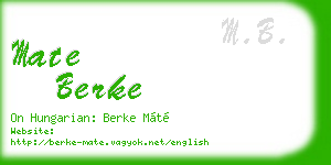 mate berke business card